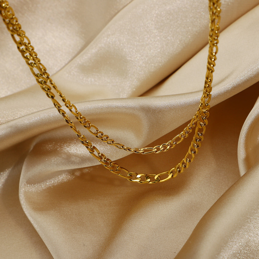 Double Figaro Chain Necklace
